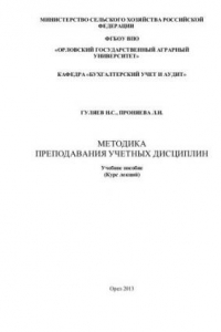 Книга Методика преподавания учетных дисциплин. Учебное пособие для подготовки магистров по направлению «Экономика» магистерская программа «Бухгалтерский учет, анализ и аудит»