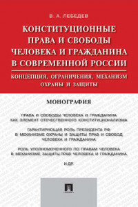 Книга Конституционные права и свободы человека и гражданина в современной России. Концепция, ограничения