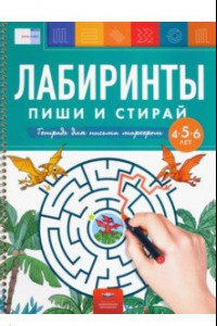 Книга Лабиринты. Пиши и стирай. Тетрадь для письма маркером для детей 4-5-6 лет