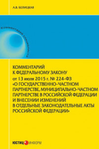 Книга Комментарий к Федеральному закону от 13 июля 2015 г. № 224-ФЗ «О государственно-частном партнерстве, муниципально-частном партнерстве в Российской Федерации и внесении изменений в отдельные законодательные акты Российской Федерации»